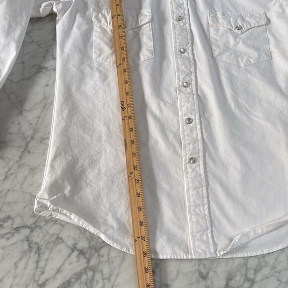 Flying R Ranchwear Ruddock LS Pearl Snap 15 1/2 34C Made USA White - Picture 7 of 9